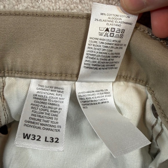 Lucky Brand 363 Vintage Straight Mens 32x32 Khaki Tan Stretch Chino Pants - Picture 5 of 8
